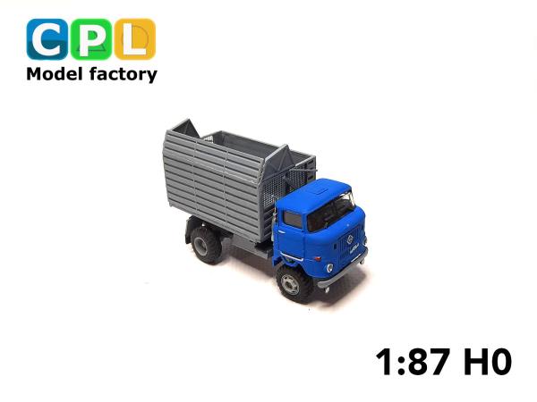 IFA W50LA ND mit Schwerhäckselaufbau SHA16 Oschatz Var. 3 blau grau